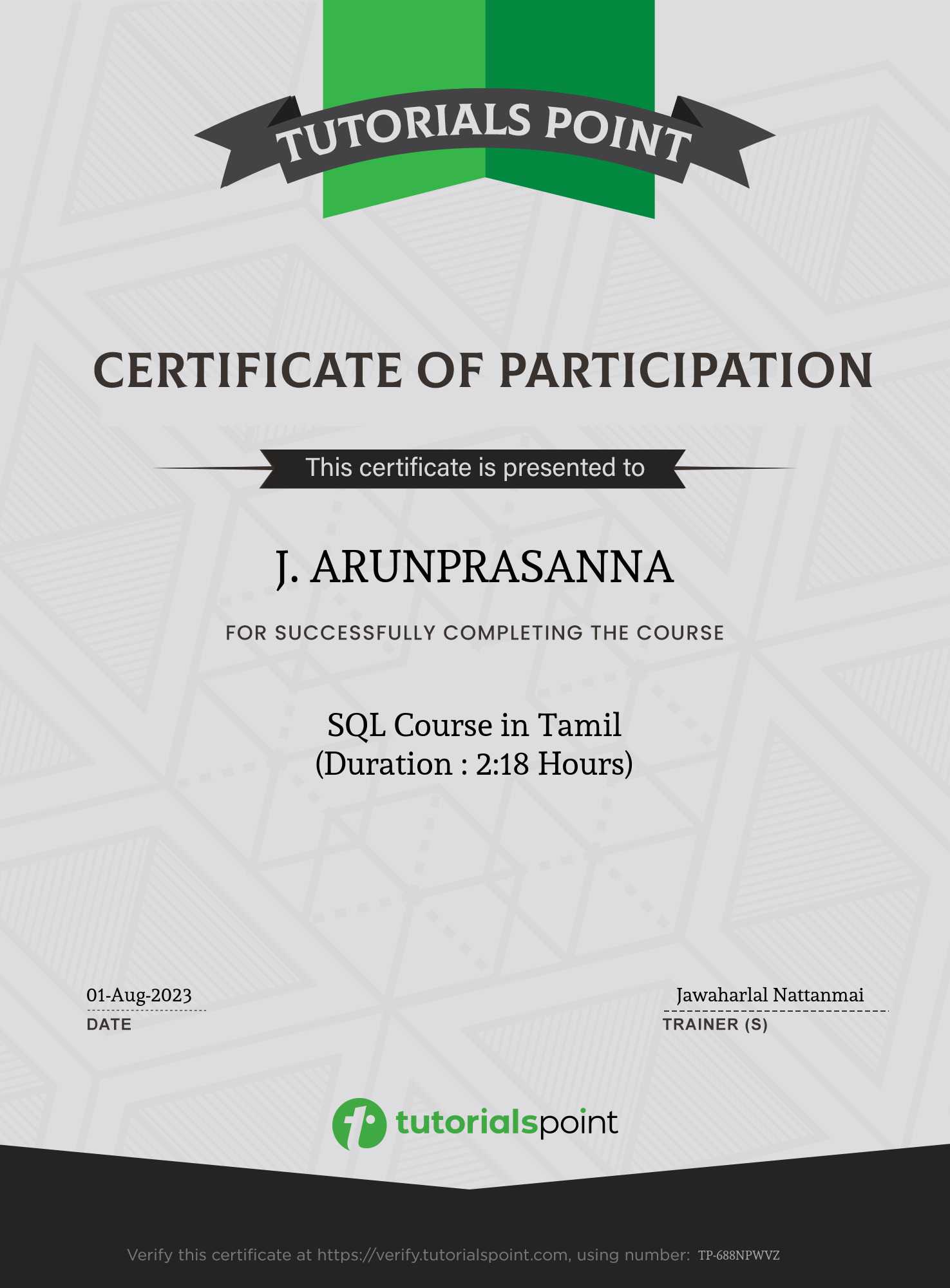 SQL Course in Tamil