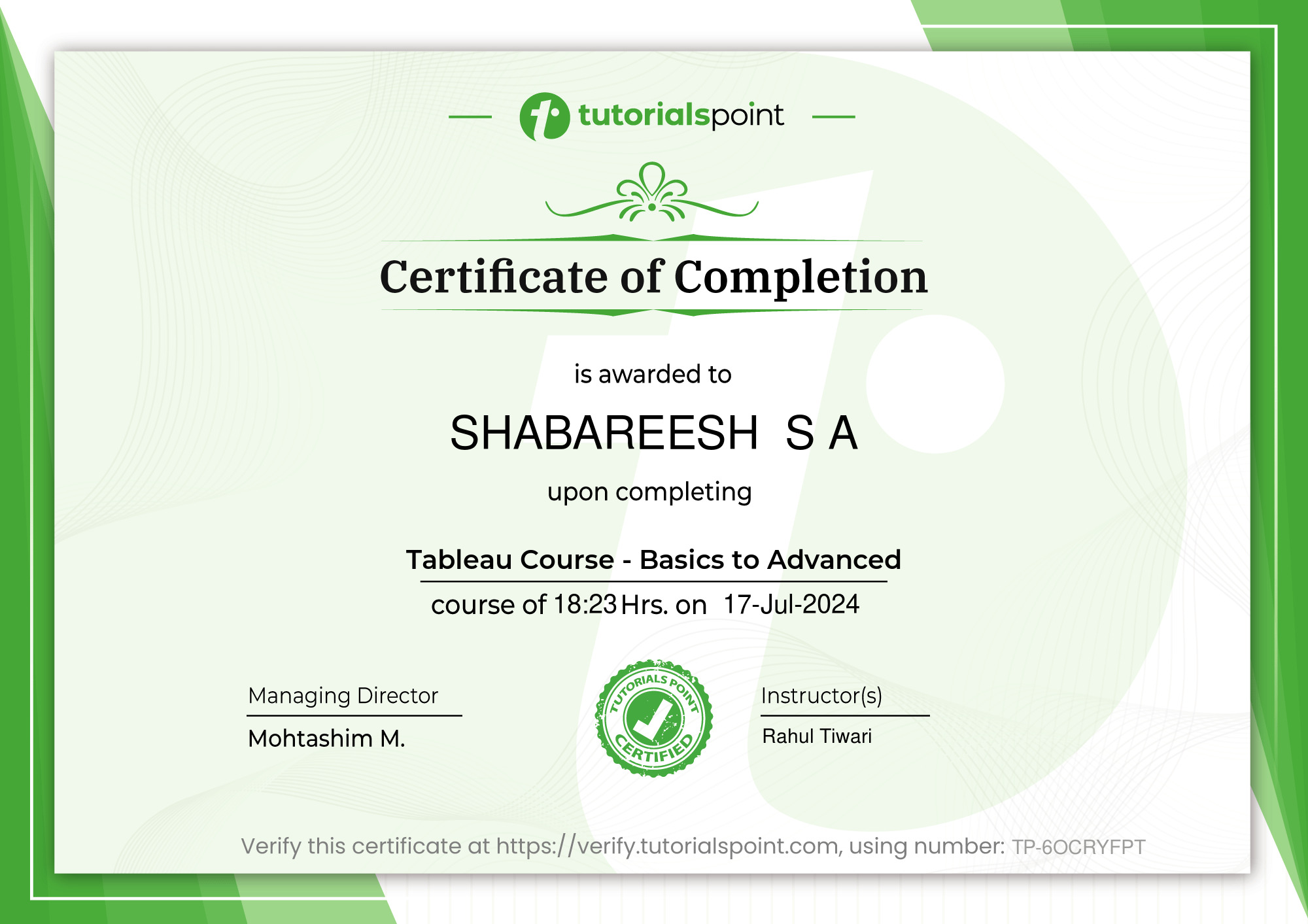 Tableau Course - Basics to Advanced