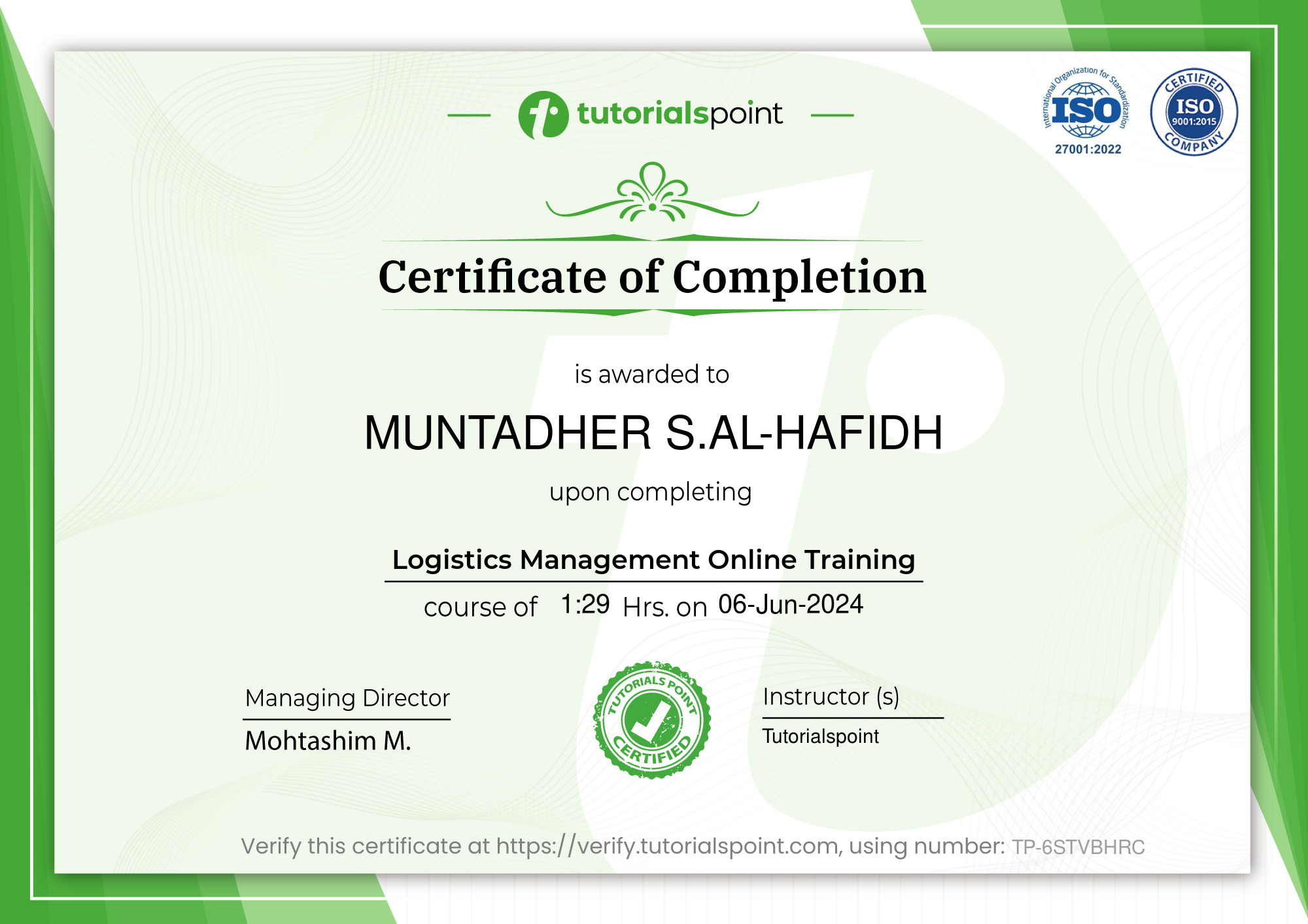 Logistics Management Online Training
