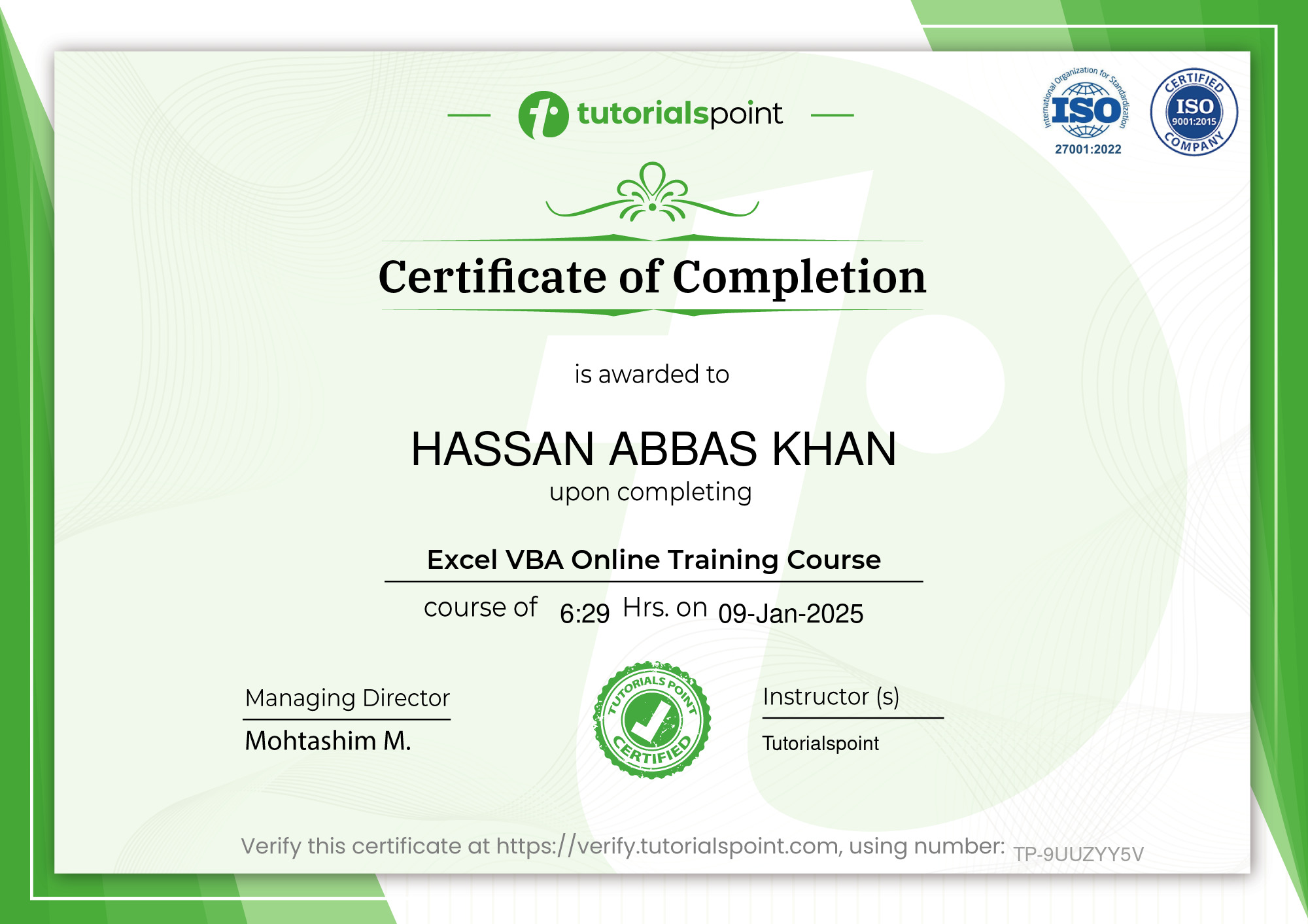 Excel VBA Online Training Course