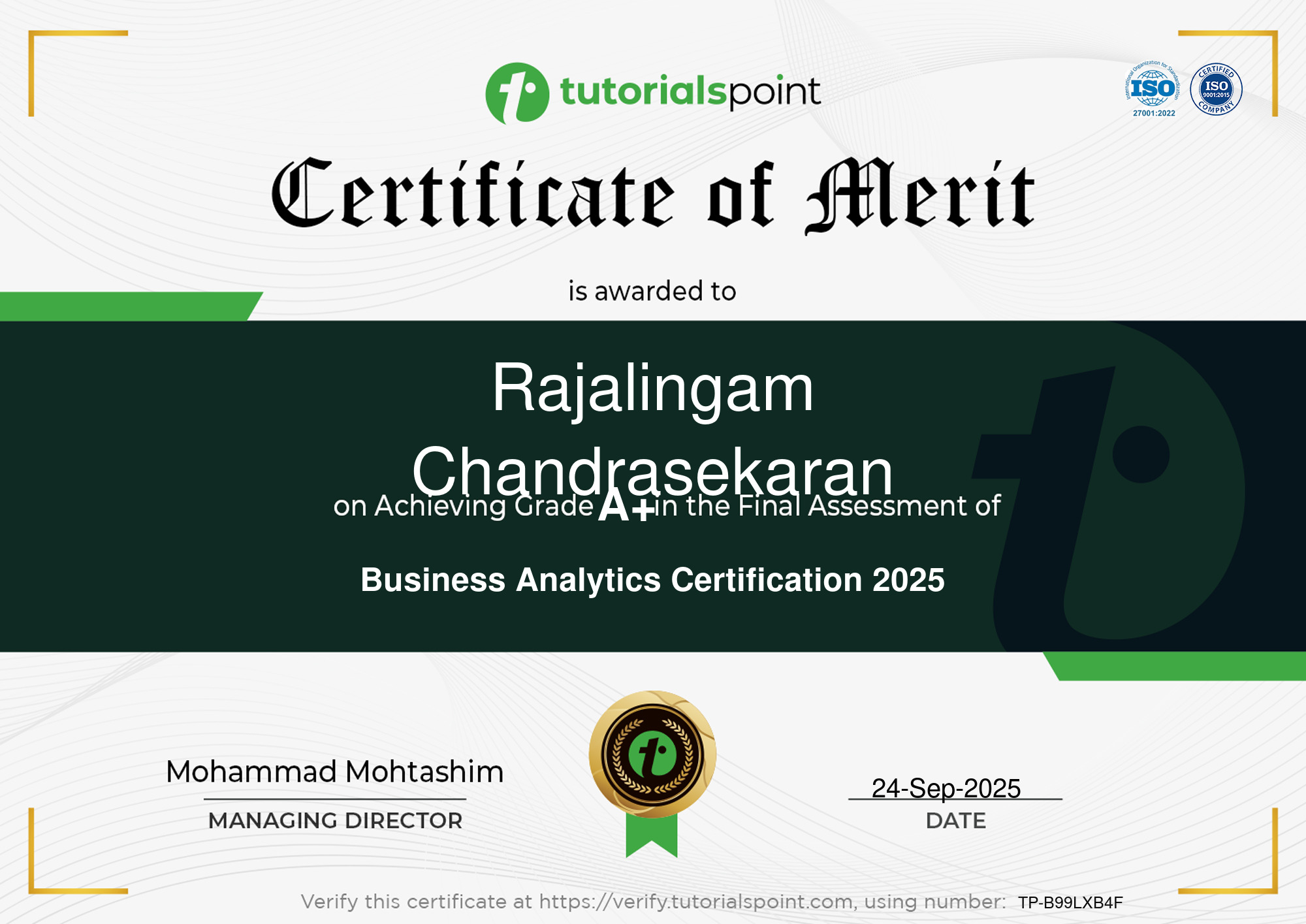 Business Analytics Certification 2026