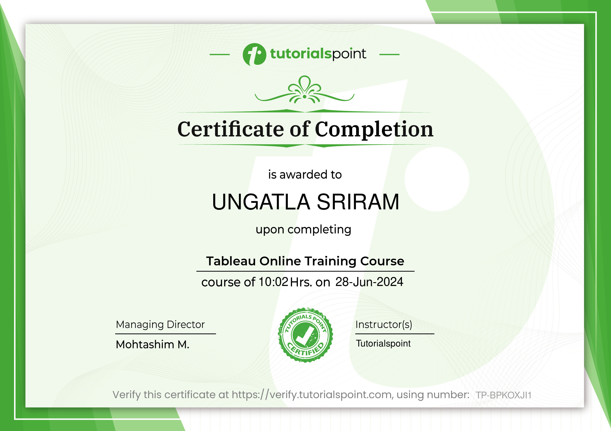 Tableau Online Training Course
