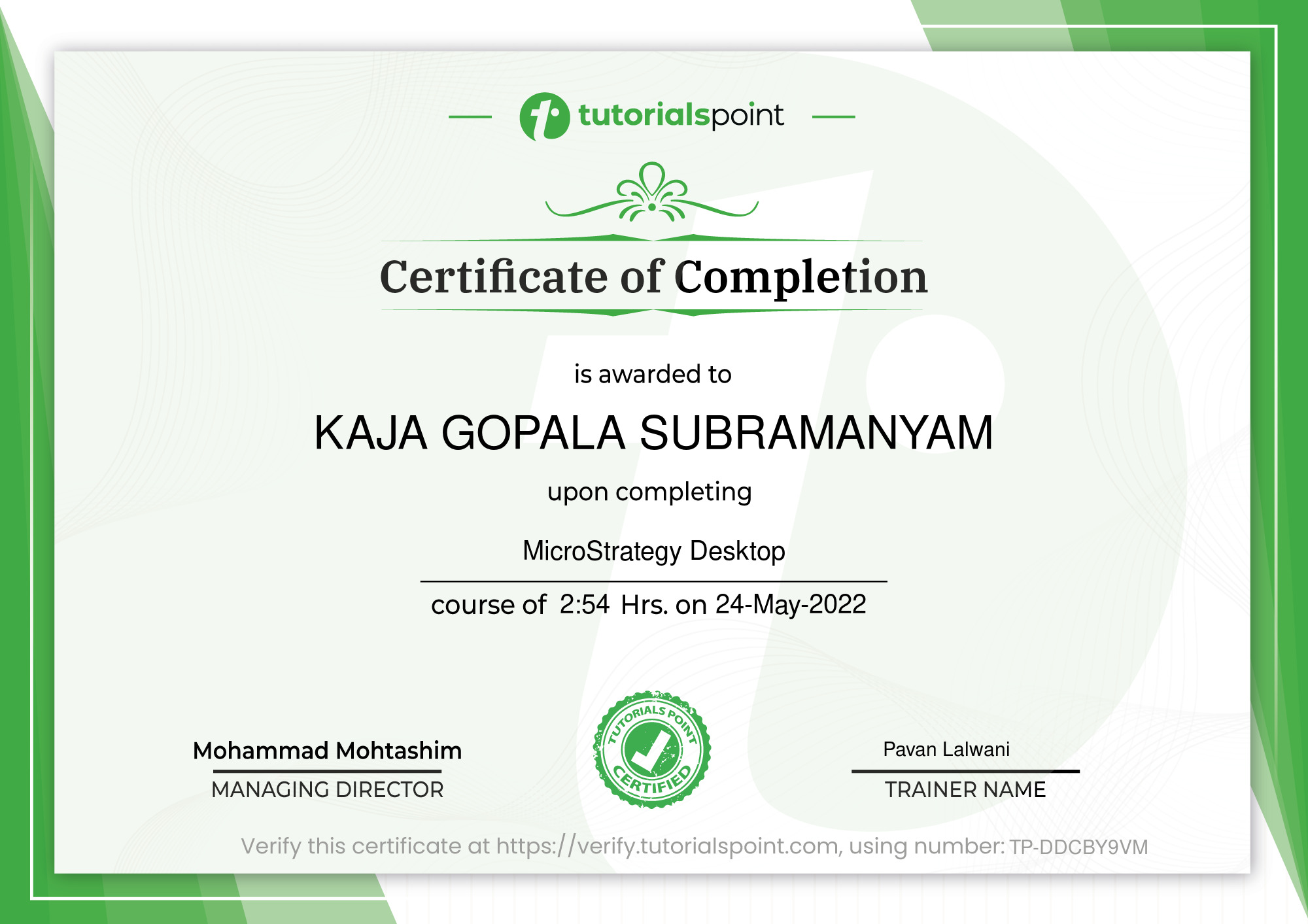 MicroStrategy Desktop Course