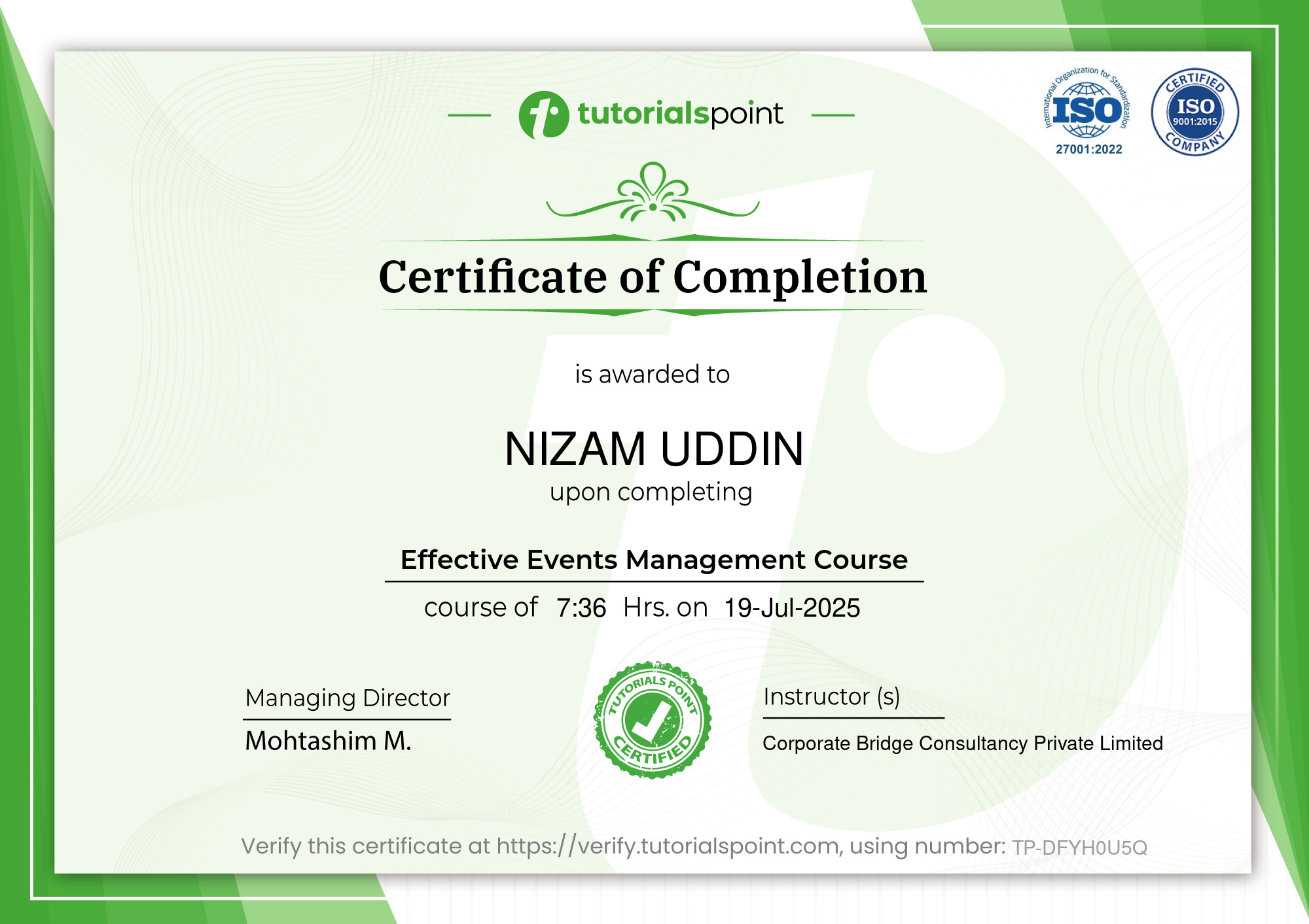 Effective Events Management Course