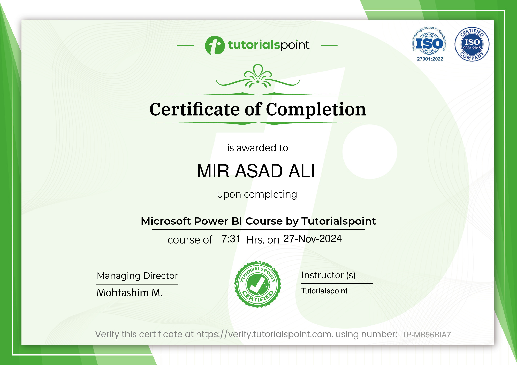 Microsoft Power BI Course by Tutorialspoint
