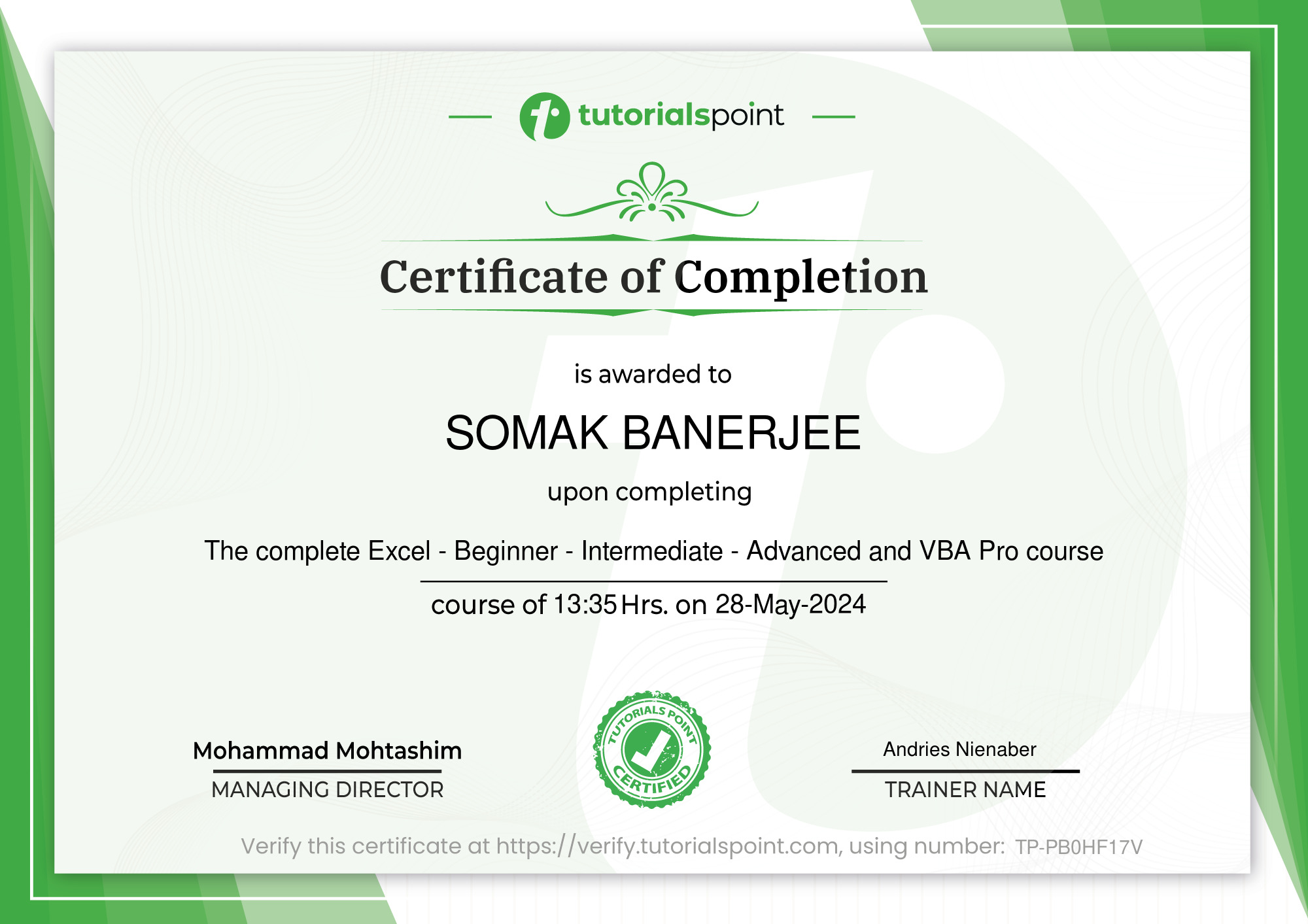 Complete Excel Course including VBA - Beginner to Advanced
