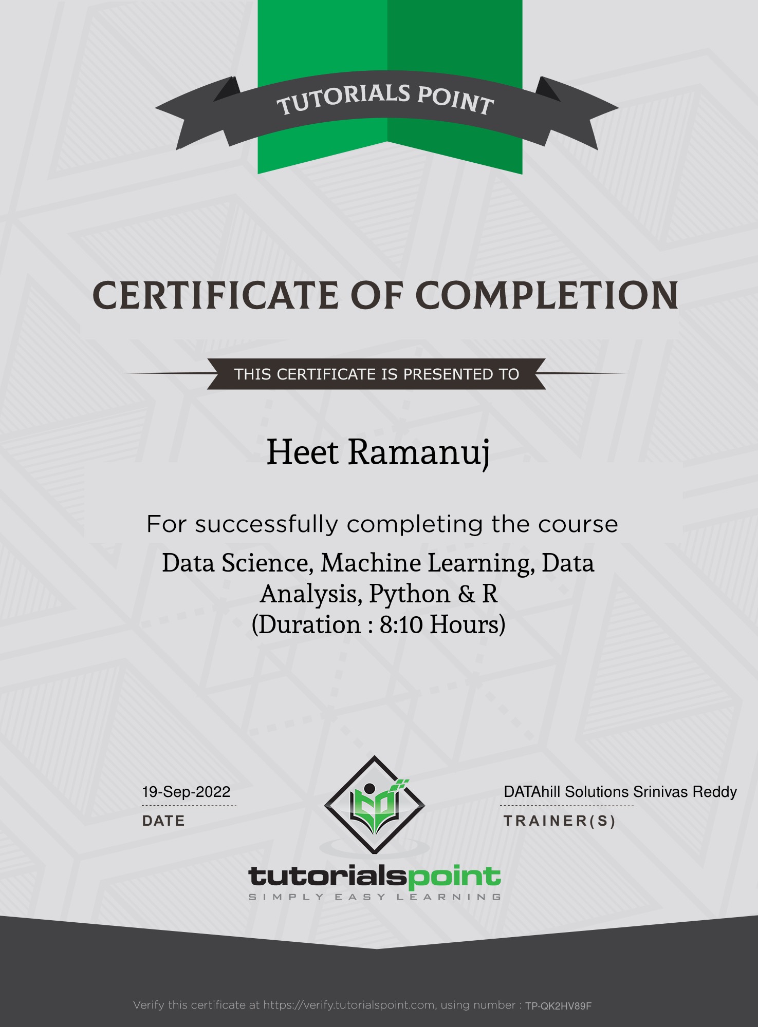 Data Science, Machine Learning, Data Analysis, Python & R