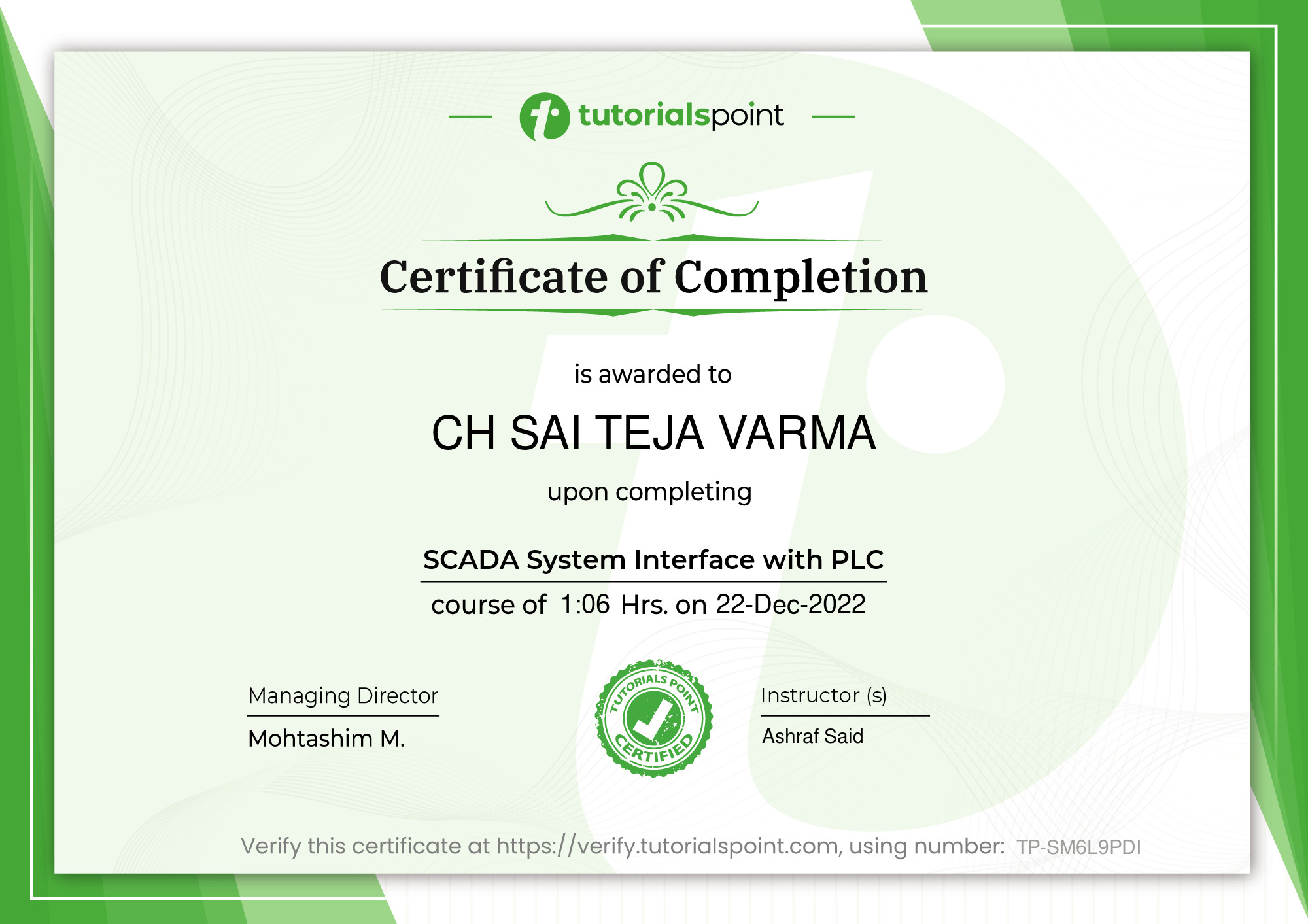 SCADA System Interface with PLC