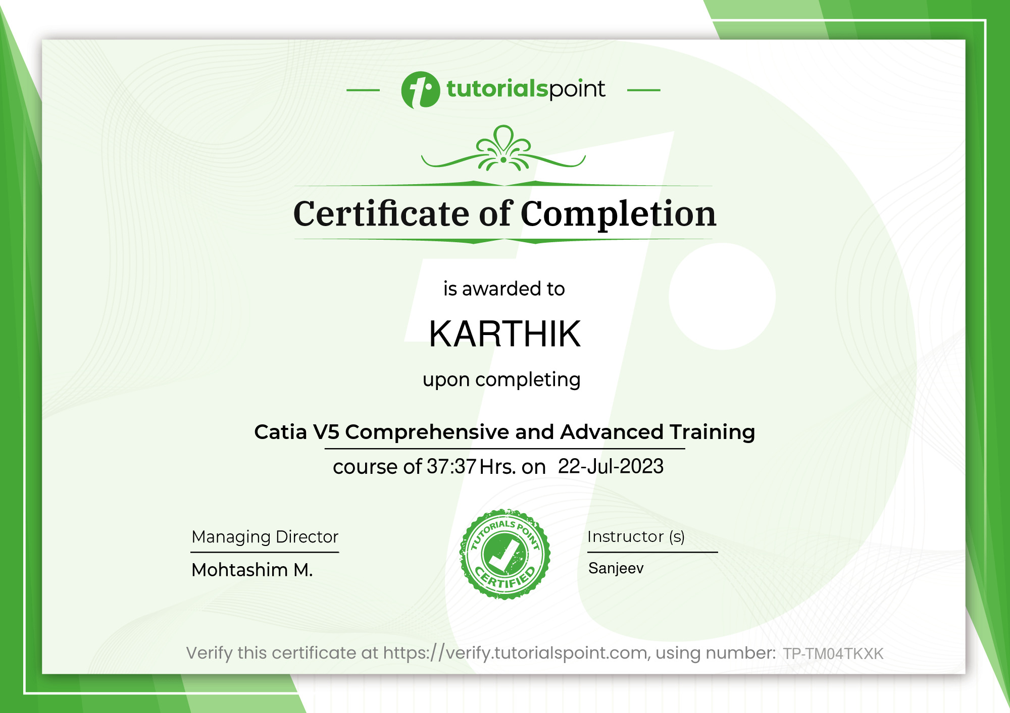 Catia V5 Comprehensive and Advanced Training