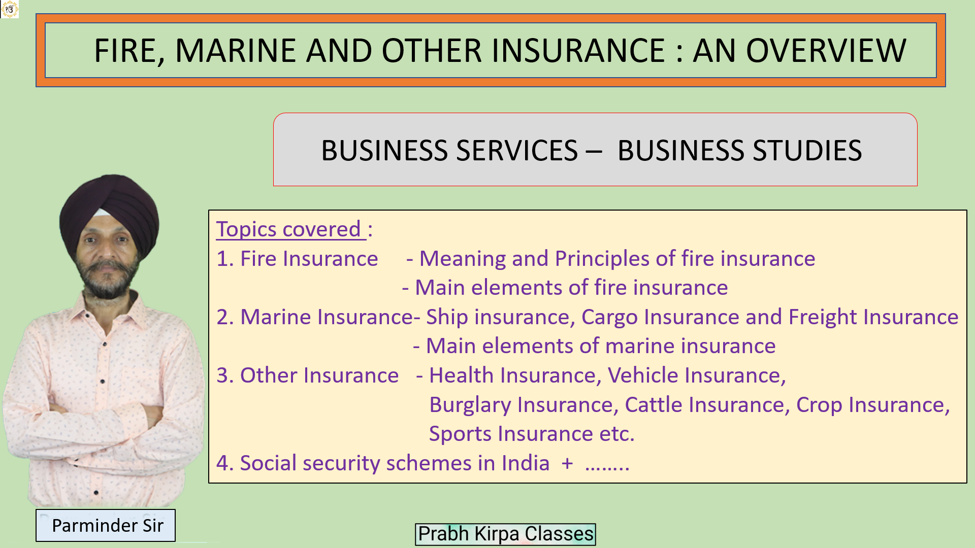 Fire, Marine & Other Insurance - An Overview