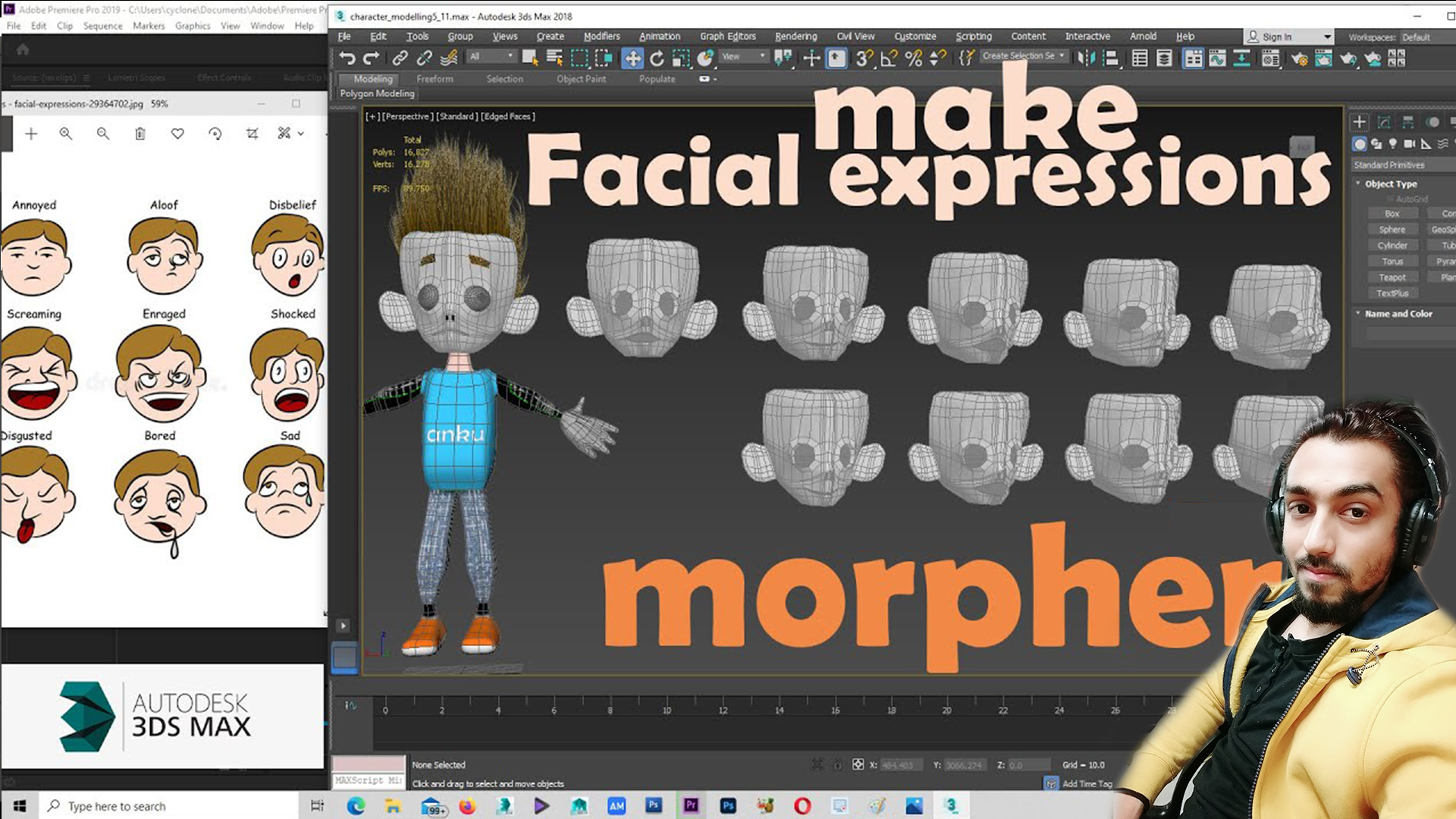 Make Facial Expressions In 3ds Max with Morpher