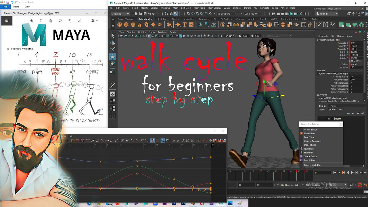 Making Walk Cycle in Autodesk - Complete Course