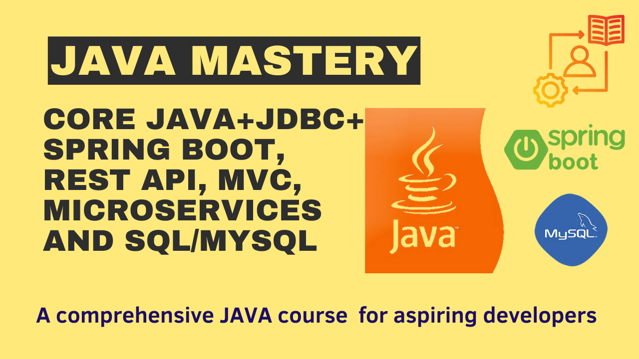 Master Java, JDBC, Spring Boot with Rest API, MVC, Microservices and SQL Master Java, JDBC, Spring Boot with Rest API, MVC, Microservices and SQL