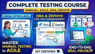 Manual Testing, Agile & Jira , Zephyr with project in Telugu