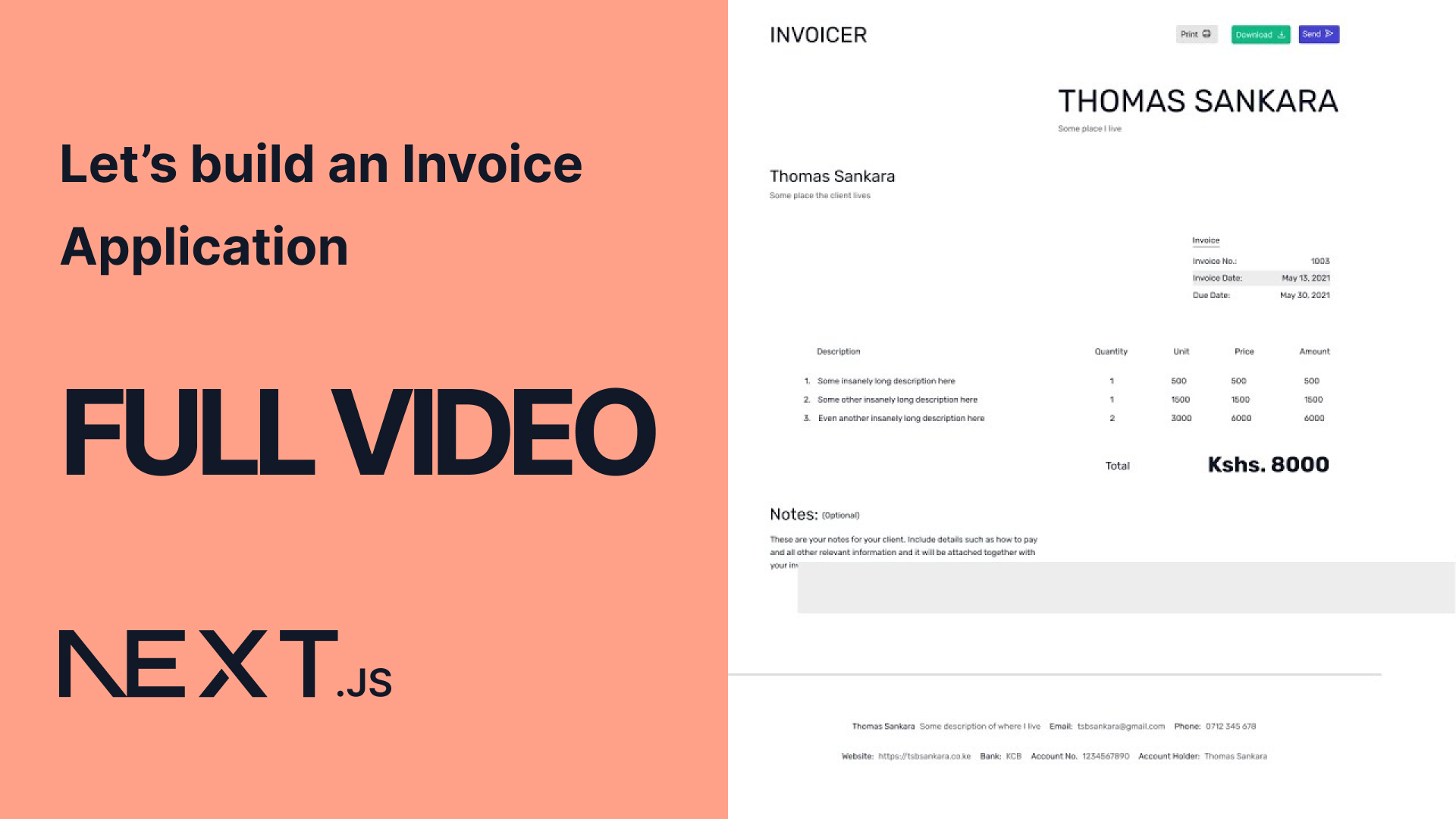 Build an invoice application in NextJs and TailwindCSS Course Build an invoice application in NextJs and TailwindCSS Course