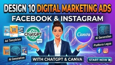 Design 10 Digital Marketing Ads for Facebook & Instagram with ChatGPT & Canva