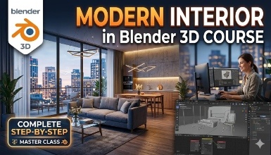 Modern Interior in Blender 3D Course