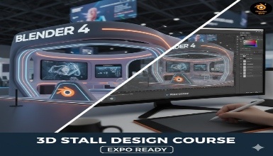 Blender 3D Stall Making for Expo Blender 4 and Photoshop
