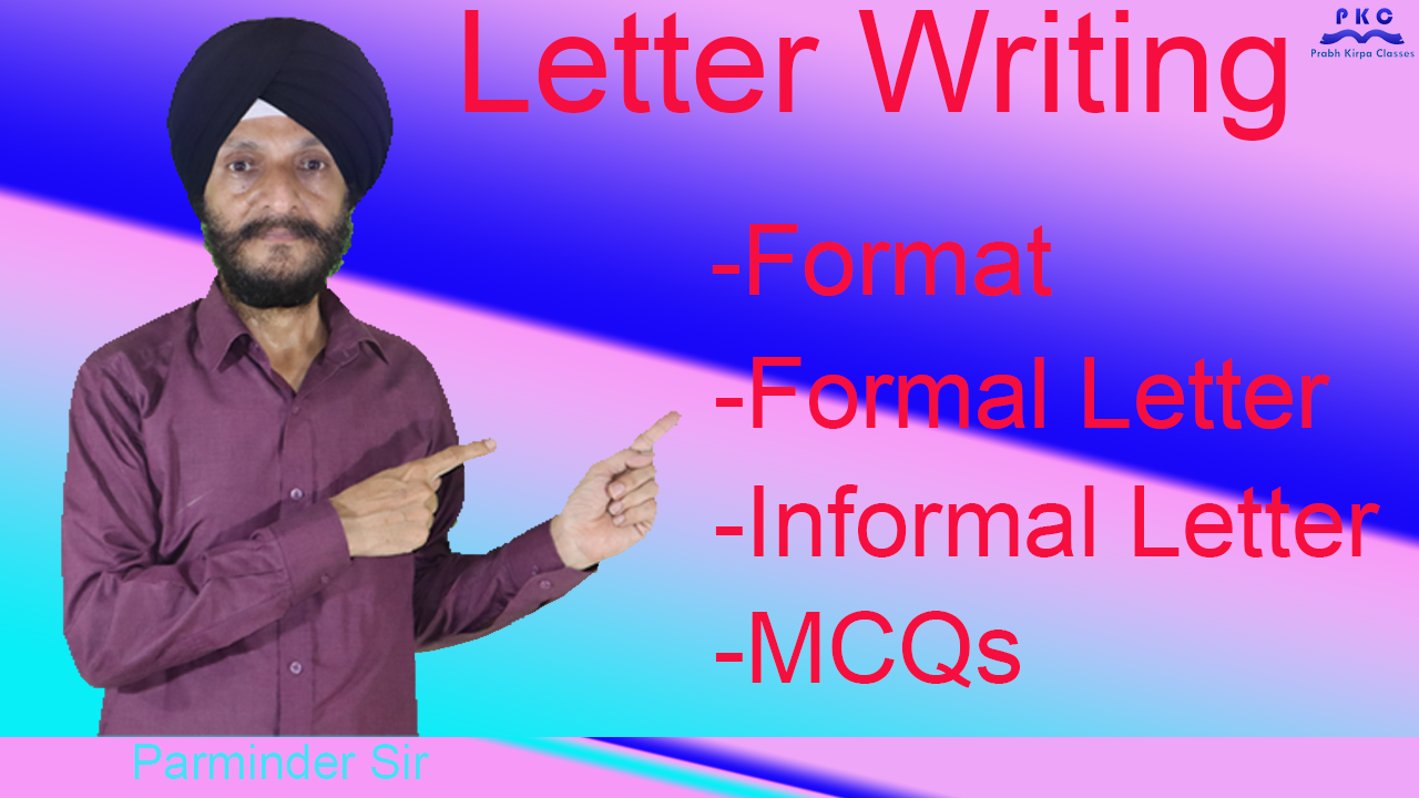 Letter writing - Format, Formal and Informal letters, MCQs