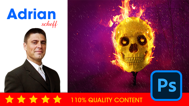 How to Easily Create a Burning Skull Photoshop Composite